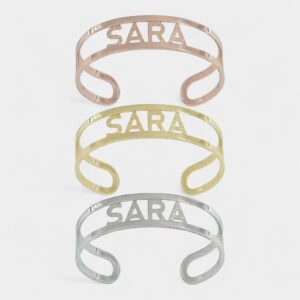 Bracciale Bungle Miss Miss diamantato con lastra martellata h 15 mm e taglie S/M/L