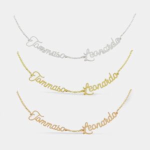 Collana Miss Miss con doppia lastra personalizzabile e catena 40+3 cm