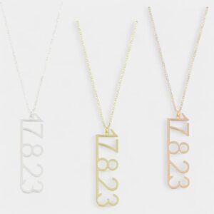 Collana Data Miss Miss con lastra 25×0,8 mm e catena rolò 40+3 cm
