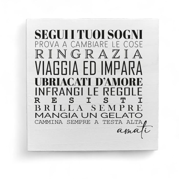 Dedica Segui i Tuoi Sogni Profumo del Legno