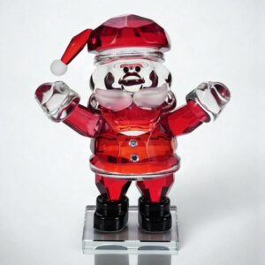 Babbo Natale in cristallo trasparente con base quadrata.