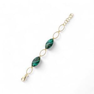 Bracciale Bocarol Colors Oro con pietre verdi effetto malachite