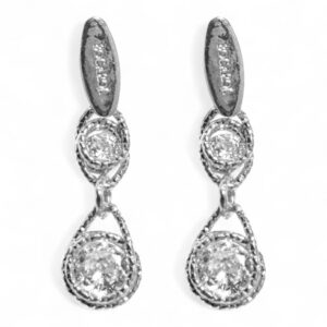 Orecchini Bocarol Cristal Argento con doppi cristalli