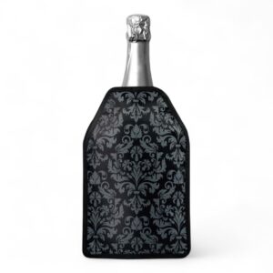 Glacette morbida nera con decoro damascato