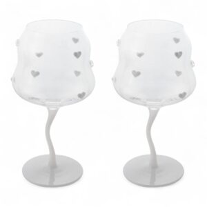 Set 2 calici cocktail con cuori bianchi