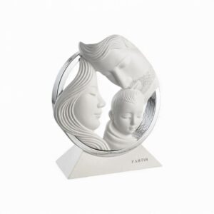 Sacra Famiglia cerchio argento Fantin 14x17 cm