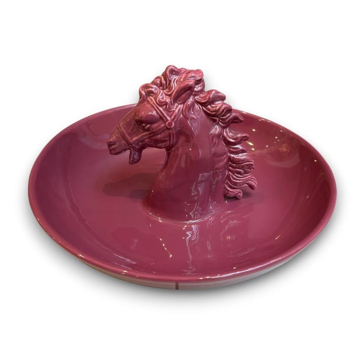 Centrotavola Rebirth cavallo Lampone in ceramica