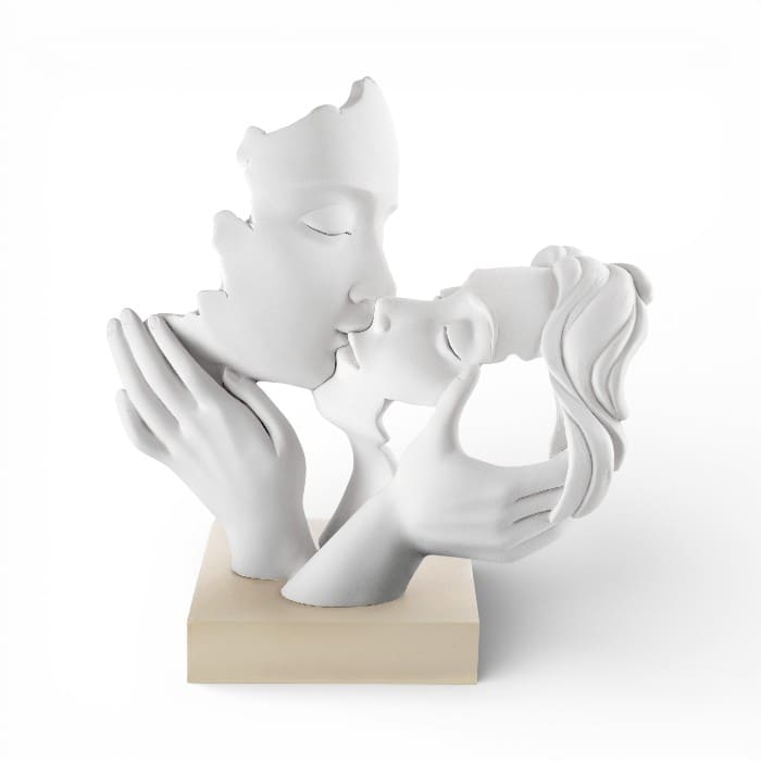 Scultura Coppia Mani Face Bongelli Preziosi 14x11 con base Nocciola