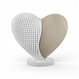 Cuore bicolore 10x9 Bianco-Nocciola Bongelli Preziosi in marmorino