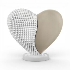 Cuore bicolore 12x11 Bianco-Nocciola Bongelli Preziosi in marmorino