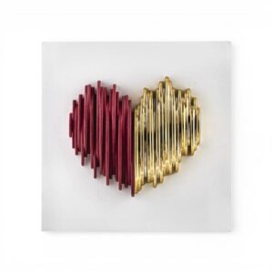 Cuore Stilizzato 15x15 Bongelli Preziosi Bianco Rosso-Oro