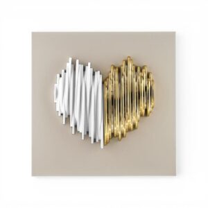 Cuore Stilizzato 15x15 Bongelli Preziosi Nocciola Bianco-Oro