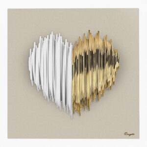 Cuore Stilizzato 50x50 Bongelli Preziosi Nocciola Bianco-Oro
