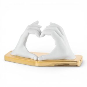 Mani Cuore bianche 22x12 con base Oro Bongelli Preziosi