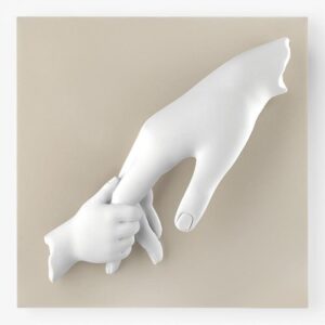 Placca battesimo Bongelli mani mamma 15x15
