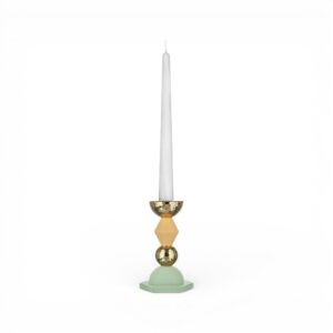 Porta candele Bongelli Liberty H15 Verde-Oro