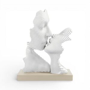 Bongelli Preziosi Scultura Bacio Stilizzata 15x16 Base Nocciola