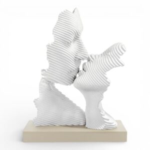 Bongelli Preziosi Scultura Bacio Stilizzata 16x29 Base Nocciola