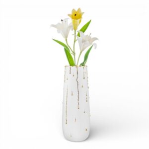 Vaso Bongelli Preziosi Rugiada H31 Bianco-Oro