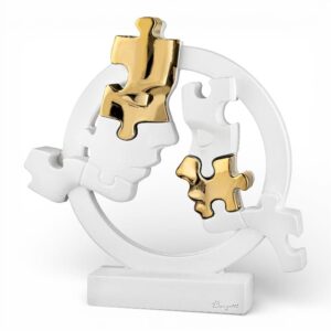 Bongelli Preziosi Visi Puzzle Cerchio D.29 Bianco-Oro scultura in marmorino