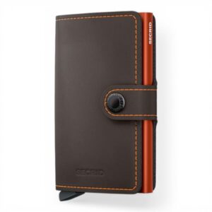 Secrid Miniwallet Matte Truffle & Orange pelle opaca