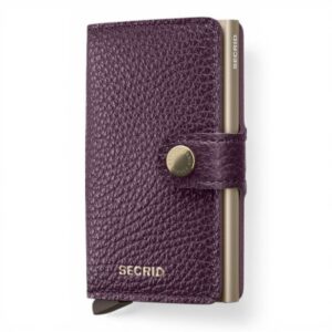 Secrid Miniwallet Pebble Grape pelle grana grossa