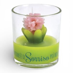 Candela bicchiere vetro dettaglio Fiore Wald