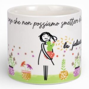Cache pot in porcellana La felicità Wald