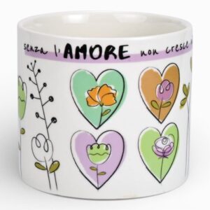 Cache pot in porcellana Senza l'amore non cresce niente Wald