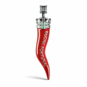 Charm Wald Corno Rosso in metallo smaltato