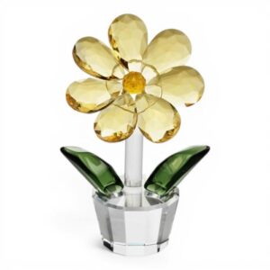 Fiore in cristallo Giallo Fantin Argenti con vaso