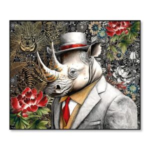 Quadro Human Essence Rinoceronte Strength 120x100 cm Egan