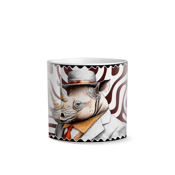 Cachepot Human Essence Rinoceronte Strength 8,5x8,5 cm