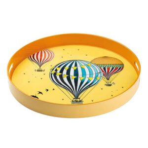 Vassoio Giramondo Giallo Egan con mongolfiere