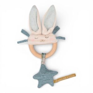 Moulin Roty anello sonaglio coniglio blu