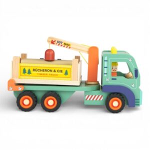 Moulin Roty camion gru forestale legno bambini