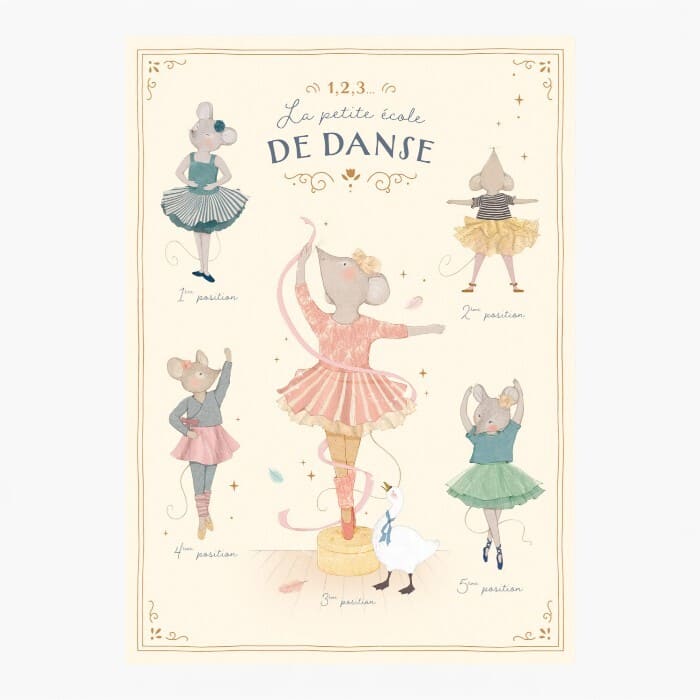 Moulin Roty poster danza illustrato bambini