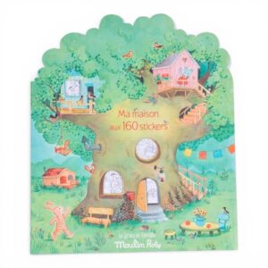 Moulin Roty quaderno colorare adesivi albero