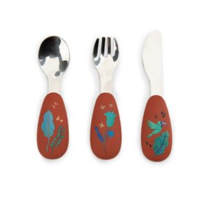 Moulin Roty set posate bambino foresta animali