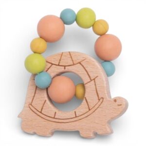 Moulin Roty sonaglio tartaruga legno silicone