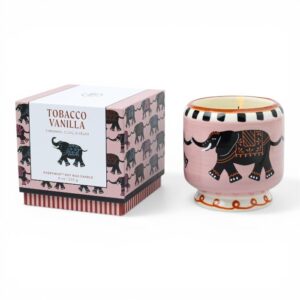 Candela Paddywax A Dopo ceramica Tobacco Vanilla 226 g decorata a mano