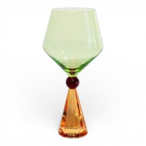 Bicchiere cocktail WD Lifestyle base effetto diamante Arancione e Verde