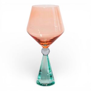 Bicchiere cocktail WD Lifestyle effetto diamante Azzurro e Pesca