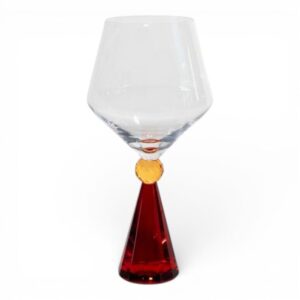 Bicchiere cocktail WD Lifestyle effetto diamante Rosso e Trasparente