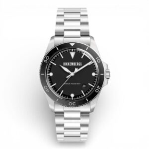 Orologio uomo Bikkembergs Kairos con quadrante nero, cassa da 40 mm e bracciale in acciaio