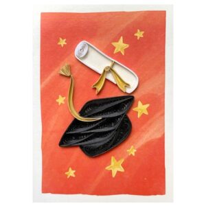Biglietto filigrana di carta Graduation Mini Origamo tema laurea
