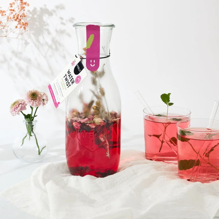 Pineut WaterTwist rosa te montagna ibisco preparato bottiglia bio