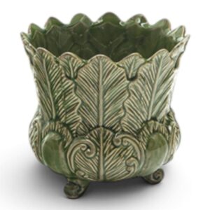 Caspò ceramica Foglia Verde Bruco