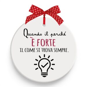 Formella decorativa Egan Pensieri e Parole È Forte in ceramica