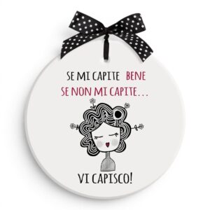 Formella decorativa Egan Pensieri e Parole Vi Capisco in ceramica